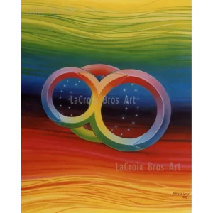 Contact Circles III is available as a Gallery Quality Giclee Print. Intersecting Contact Circles are shown floating atop the space of energy.