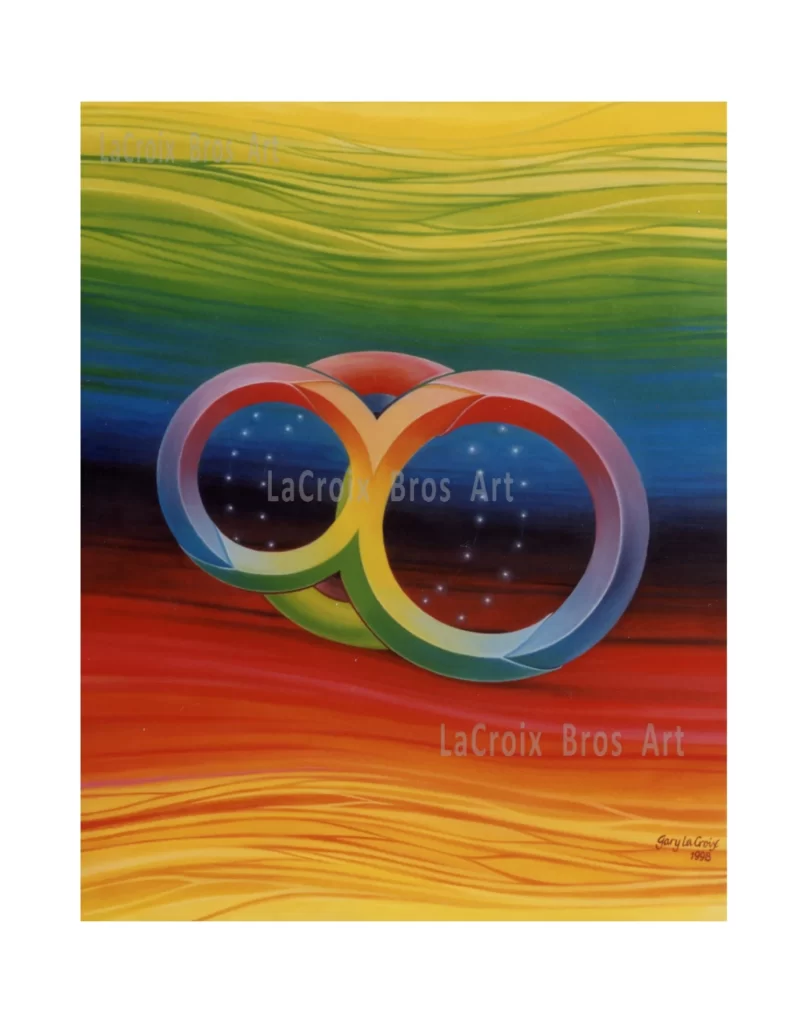 Contact Circles III is available as a Gallery Quality Giclee Print. Intersecting Contact Circles are shown floating atop the space of energy.